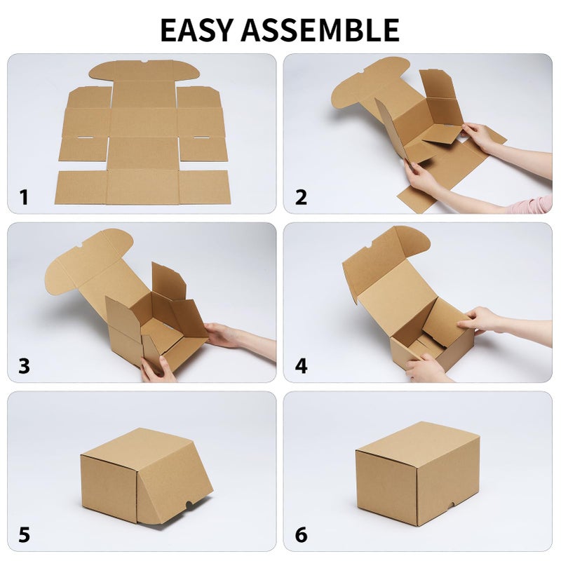 RLAVBL 6x4x3 Small Shipping Boxes Set of 40, Brown Corrugated Cardboard Mailer Box for Packing, Mailing, Business - Image 4